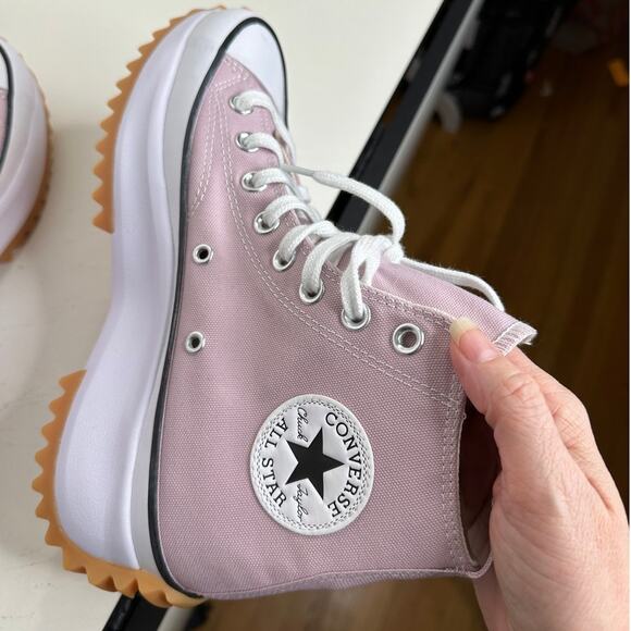 Converse Run Star Hike High Top Platform Sneaker Pink & White W 9 / M 7 - Picture 10 of 16